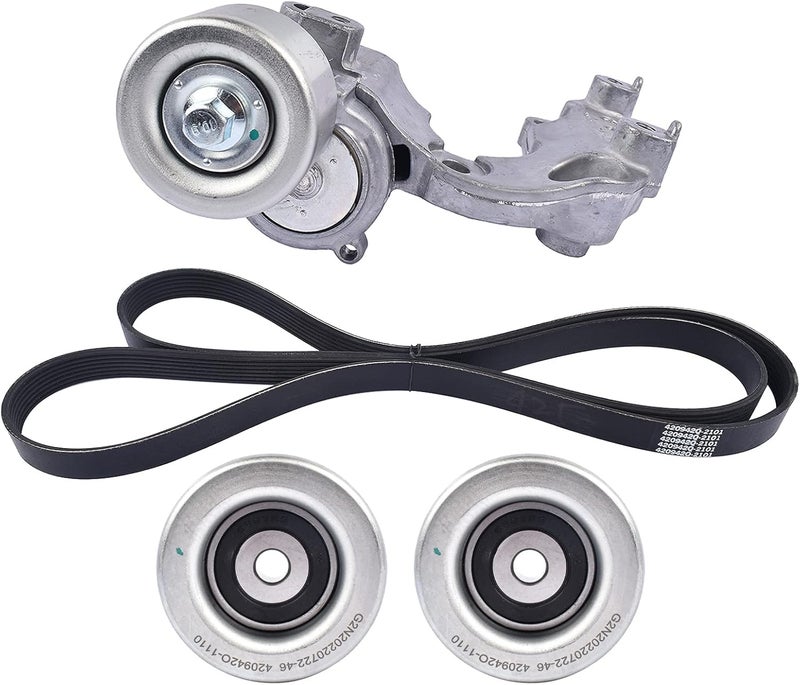 Koomaha Serpentine Belt Drive Belt Tensioner Idler Pulley Kit Replacement for 2007-2010 Toyota Sienna 3.5L 166040P011, 16604-0P011, 1662031040, 16620-31040 - Image 2